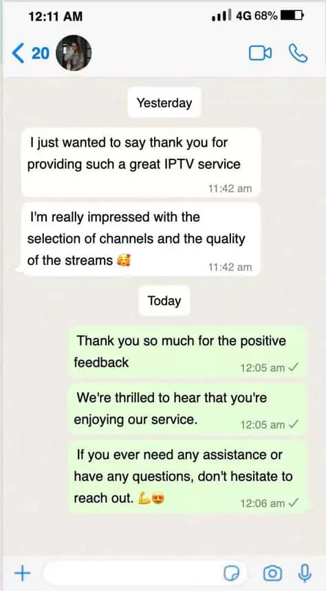 TVPikoma customer review on WhatsApp 9