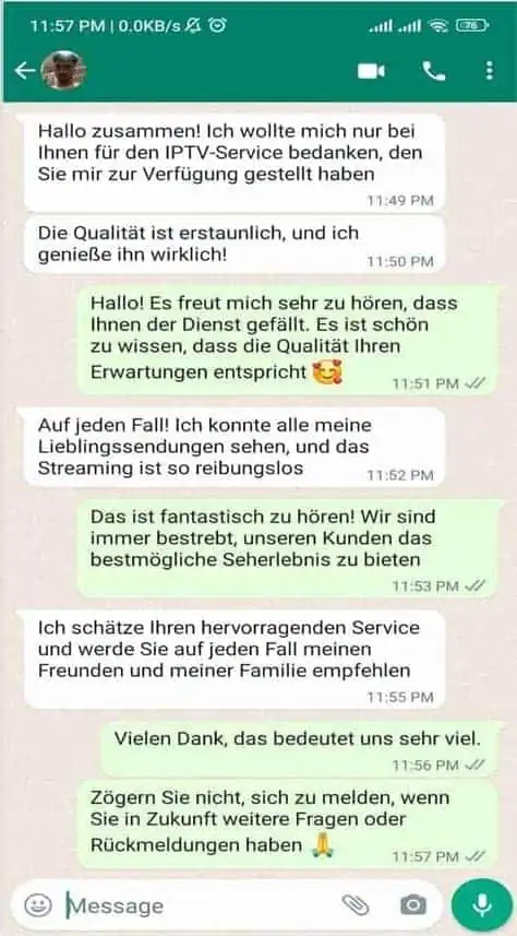 TVPikoma customer review on WhatsApp 10