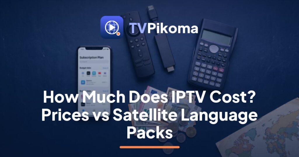 How much does IPTV cost? A family at a kitchen table comparing TVPikoma plans with satellite TV bills